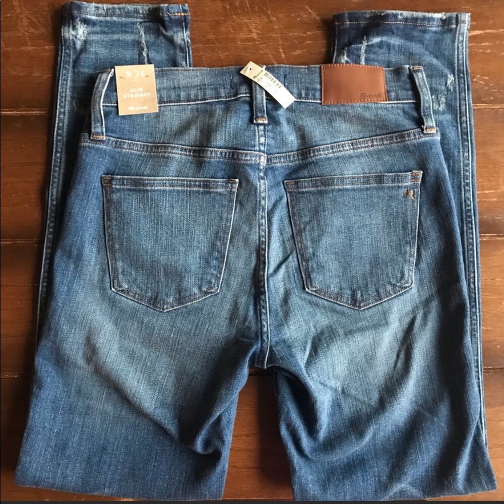 Madewell Slim Straight Distressed Button Up Jeans